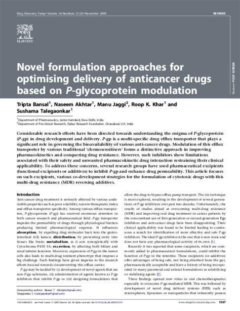 (PDF) Novel formulation approaches for optimising delivery of ...