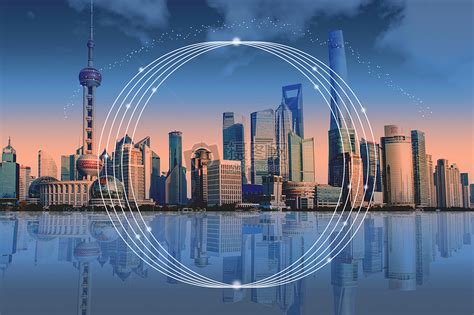 上海城市云科技夜景信息技术图片素材-正版创意图片500513268-摄图网