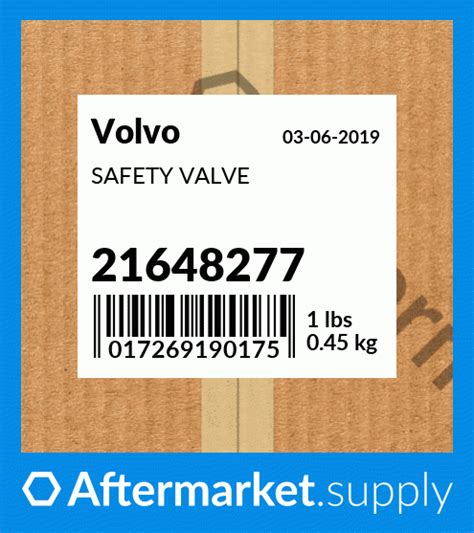 21648277 - SAFETY VALVE fits Volvo | Price: $62 to $65.5