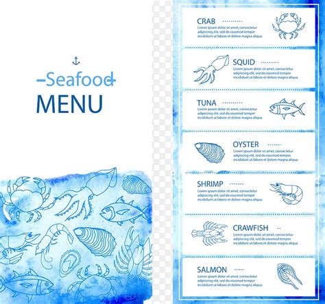 矢量海鲜菜单PNG图片素材下载_图片编号yxowezwo-免抠素材网