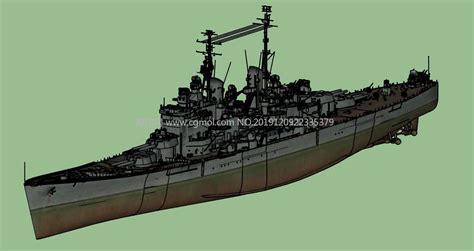 皇家海军前卫号战列舰su模型,军舰,军事模型,3d模型下载,3D模型网,maya模型免费下载,摩尔网