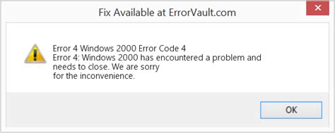 How to fix Error 4 (Windows 2000 Error Code 4) - Error 4: Windows 2000 ...