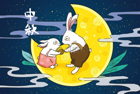 中秋节兔子月饼插画图片素材_免费下载_psd图片格式_VRF高清图片400060228_摄图网