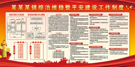 镇综治维稳平安建设工作制度展板图片下载_红动中国