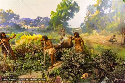 原始人狩猎,文物考古,文化艺术,摄影素材,汇图网www.huitu.com