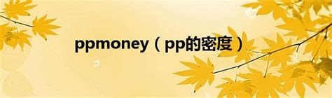 ppmoney（pp的密度）_重庆尹可科学教育网