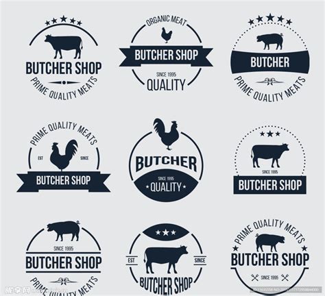 9款创意肉制品商店标签矢量素材设计图__其他图标_标志图标_设计图库_昵图网nipic.com