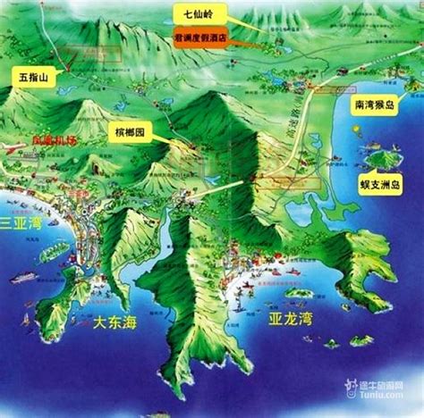 三亚著名旅游景点地图,三亚旅游景点,全旅游景点_大山谷图库