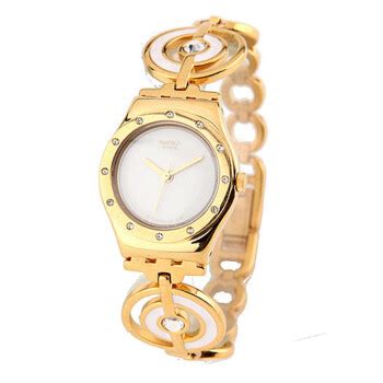 斯沃琪swatch 石英腕表YSG128G瑞士品牌瑞士名表女表时尚魅惑白色表盘金色优雅女士手表价格(怎么样)_易购手表钟表比价频道