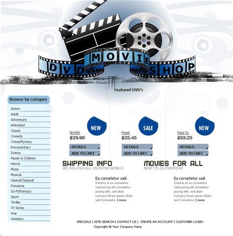 Photoshop设计电影商店网站模板(6) - 网页模板 - PS教程自学网