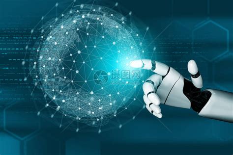 3D渲染未来机器人技术开发人工智能AI和机器学习概念全球机器人仿生科学研究为人图片素材-正版创意图片402392255-摄图网