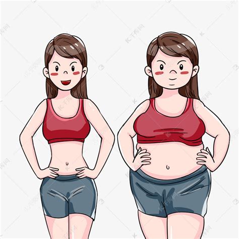 女士减肥瘦身对比图素材图片免费下载-千库网