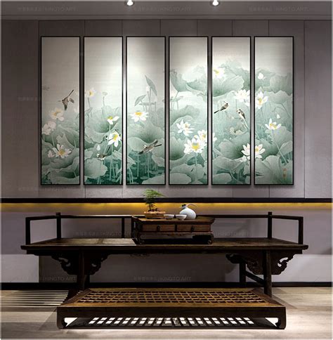 新中式客厅装饰画玄关挂画立体实物画样板房壁画餐厅背景墙画桃花-艺术喷绘-2021美间（软装设计采购助手）
