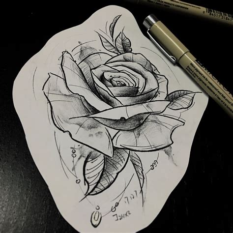 纹身手稿玫瑰|插画|插画习作|纹身师金玺 - 原创作品 - 站酷 (ZCOOL)