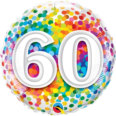 Zahl 60 Konfettimuster Folienballon | BALLOON FANTASY - Partyboutique