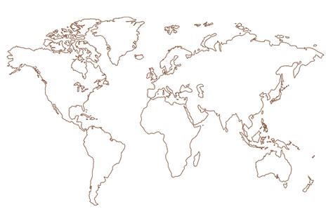 地图线稿，世界地图轮廓