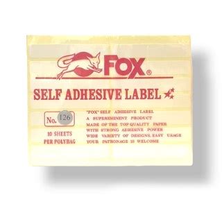 Jual Label Stiker Harga Fox No 126 isi 10 Lembar Label Undangan / Label ...
