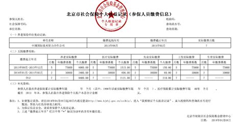 北京市社会保险个人权益记录（参保人员缴费信息）办理指南
