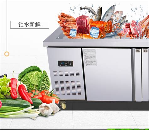 不锈钢冰台保鲜柜水产点菜台商用冷冻冷藏超市海鲜展示柜开槽冷柜-阿里巴巴
