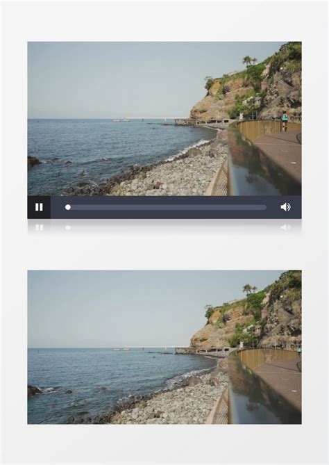 旅游海边木板路跑步实拍视频模板下载_海边_图客巴巴