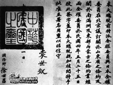 1915年1月18日日本公使置益向袁世凯递交“二十一条” - 历史上的今天