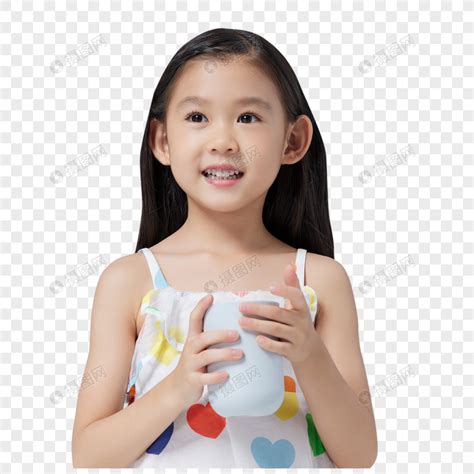 可爱小女孩拿水杯元素素材下载-正版素材402014835-摄图网