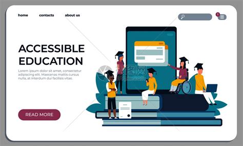 无障碍教育网站残疾人在线学习插画图片下载-正版图片302140111-摄图网