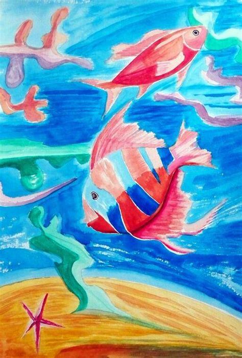 海洋水粉画简单漂亮 海洋画唯美水粉 - 第 2 - 水彩迷