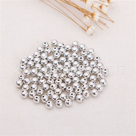 小金珠银珠电镀金色银圆珠DIY水晶串珠散珠亚克力500克-阿里巴巴