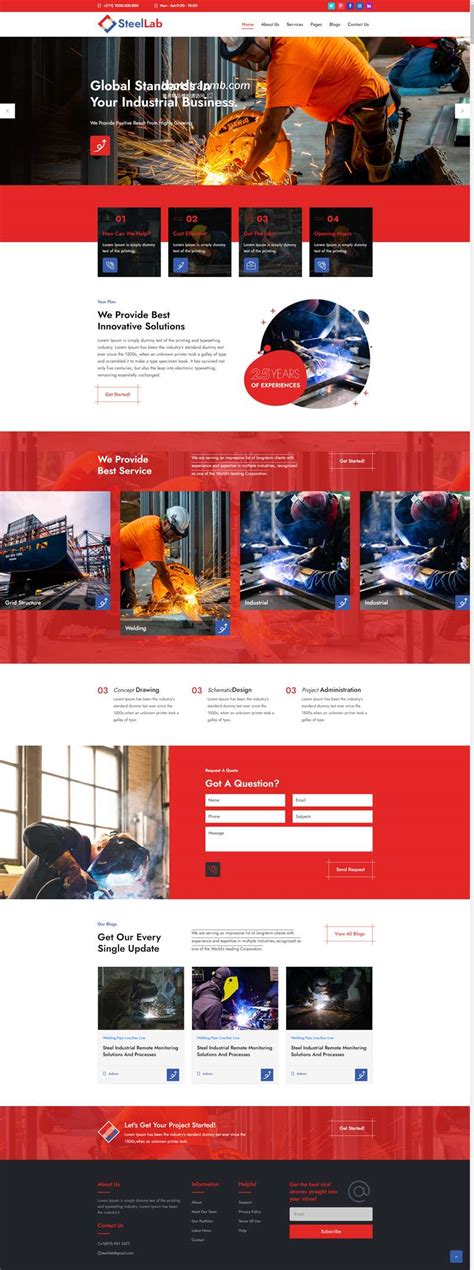 工业企业网站模板，HTML5重工业网站模板-17素材网
