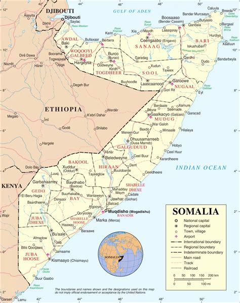 索马里交通地图 - 索马里地图 - 地理教师网
