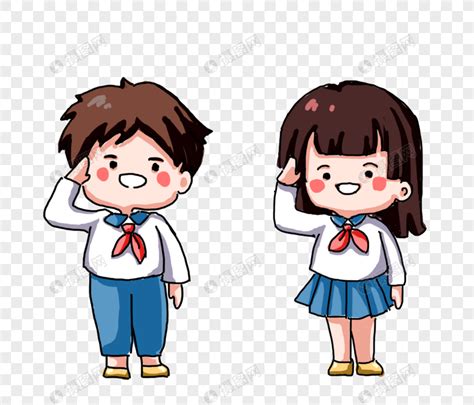 学生敬礼表情包图片