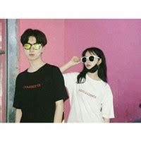 非主流白边情侣头像