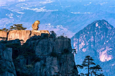 黄山奇石猴子观海图片