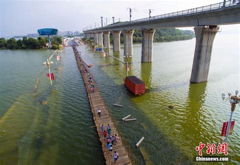 大桥下的洪水高清图片下载_红动中国