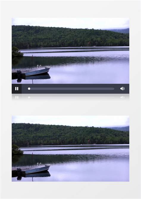 平静的水面和湖水周边的景色实拍视频素材下载_mp4格式_熊猫办公