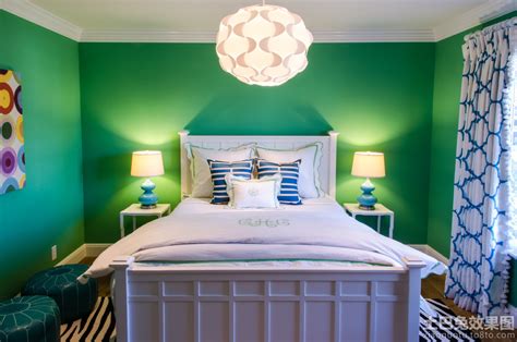 绿色家居卧室墙面漆效果图_土巴兔装修效果图