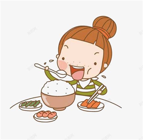吃饭中的可爱卡通儿童_素材公社_tooopen.com