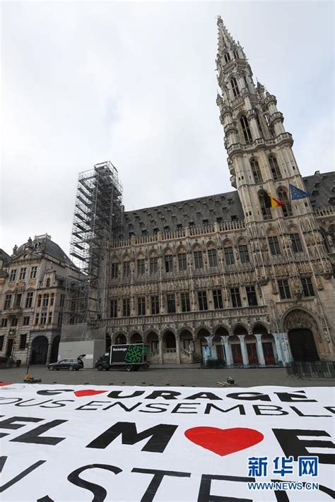 比利时布鲁塞尔巨幅海报为抗击疫情加油_坪山新闻网