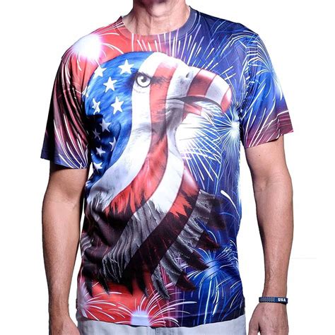 USA American Flag Sublimation Mens T-Shirt - Walmart.com