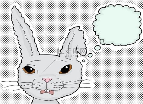 震惊的兔子思考高清摄影大图-千库网