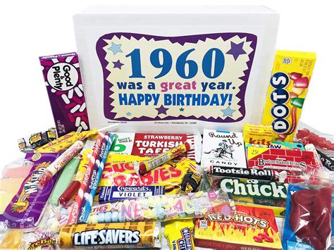 Amazon.com : Woodstock Candy ~ 1960 60th Birthday Gift Box Nostalgic ...
