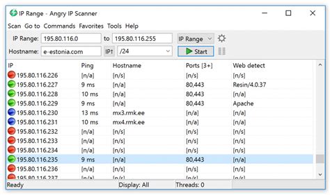 PortScan 1.82 - Free network scanner