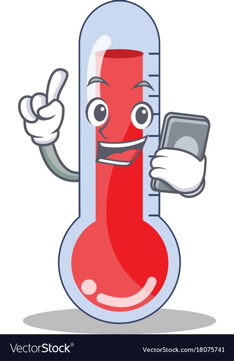 With phone thermometer character cartoon Vector Image
