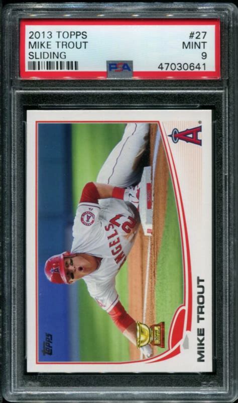 2013 Topps #27 Mike Trout (Sliding) PSA 9 (47030641) – All Star Cards Inc