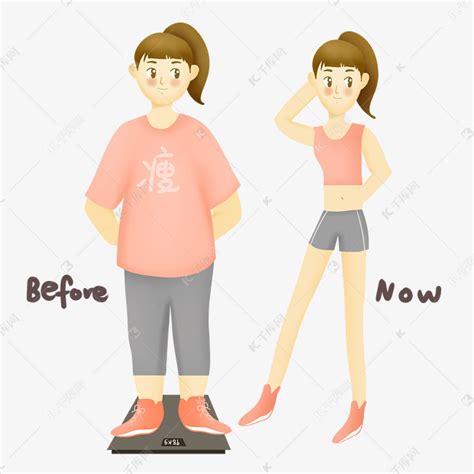 减肥的女生前后对比素材图片免费下载-千库网