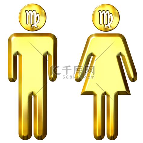 3d 金色处女座男人和女人高清摄影大图-千库网