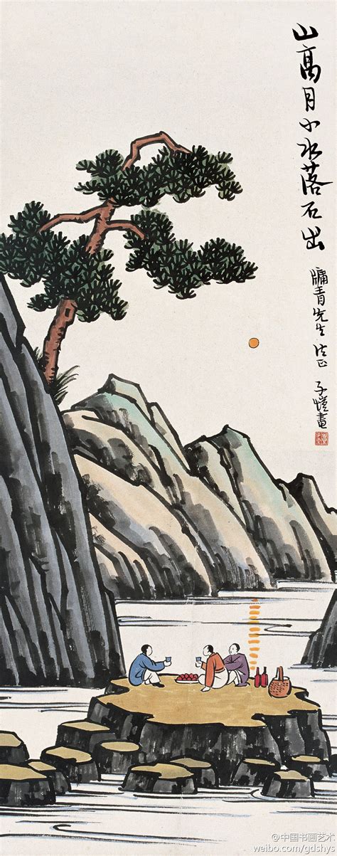 丰子恺 作品《月下对酌》--- “山高月小，… - 高清图片，堆糖，美图壁纸兴趣社区