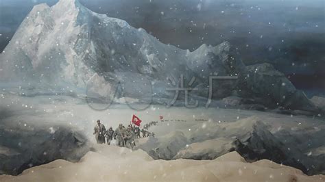 红军翻越大雪山 – 尹大德 国画