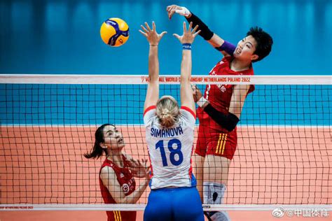 2022年女排世锦赛小组赛D组，中国女排大比分3-0击败捷克女排……__财经头条
